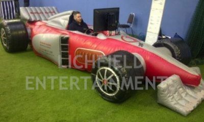 Inflatable F1 race simulator for hire. A great simulator for venues where access is an issue